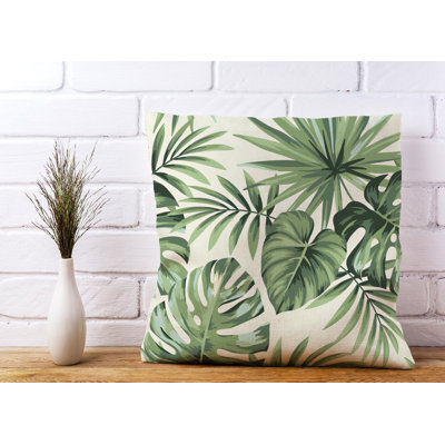 Croxley EXOTIC PALM LEAVES Floral Square Throw Cushion