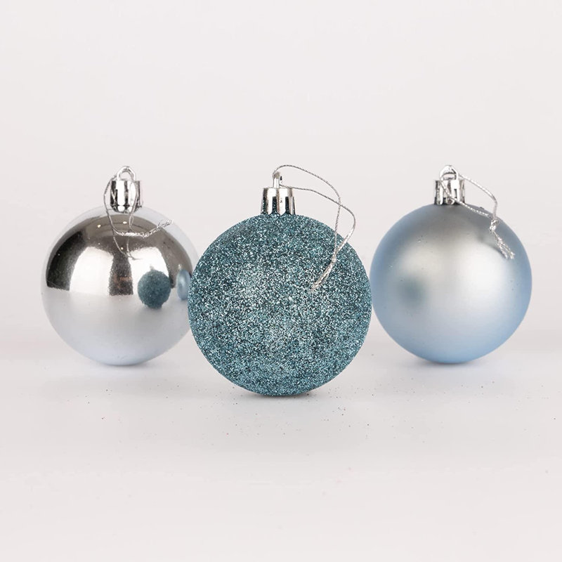 Polyvinyl Chloride (PVC) Ball Ornament, 5cm H x 5cm W x 5cm D, Light Blue