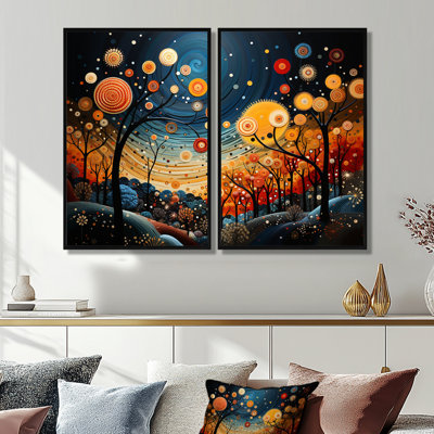 «Orange Mid Century Natures Harmony I - Abstract Midcentury», reproductions d'art sur toile