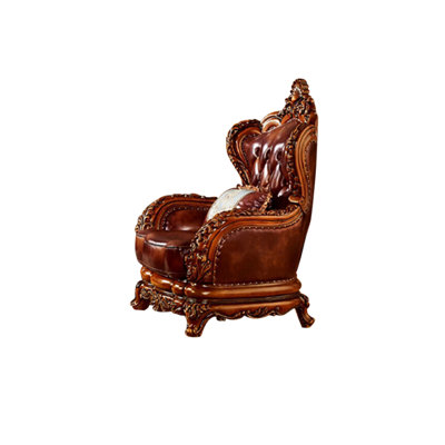 European Style Solid Wood Sofa Chair Upholstered Armchair