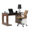 Glass Top Solid Wood Base Writing Desk