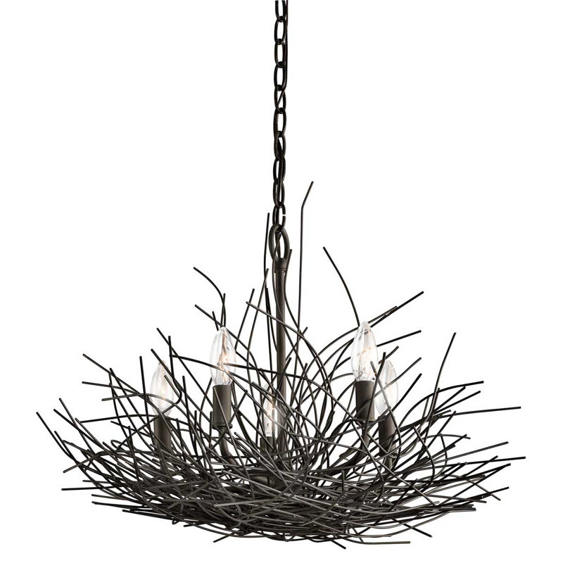 Beachmount 5 - Light Candle Style Chandelier