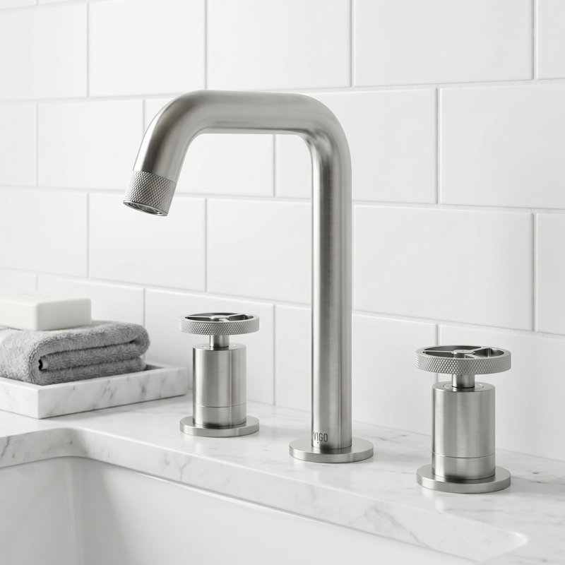 Robinet pour salle de bain Cass, Nickel brossé