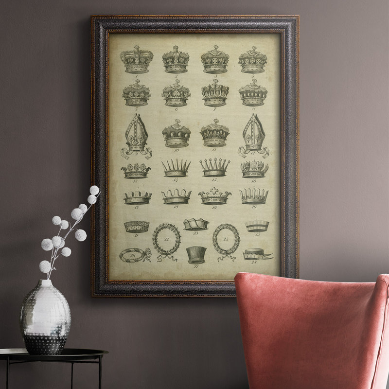 Heraldic Crowns & Coronets IV, toile encadrée de qualité supérieure - prête à être accrochée, H 27 po x l 18 po x P 2,5 po