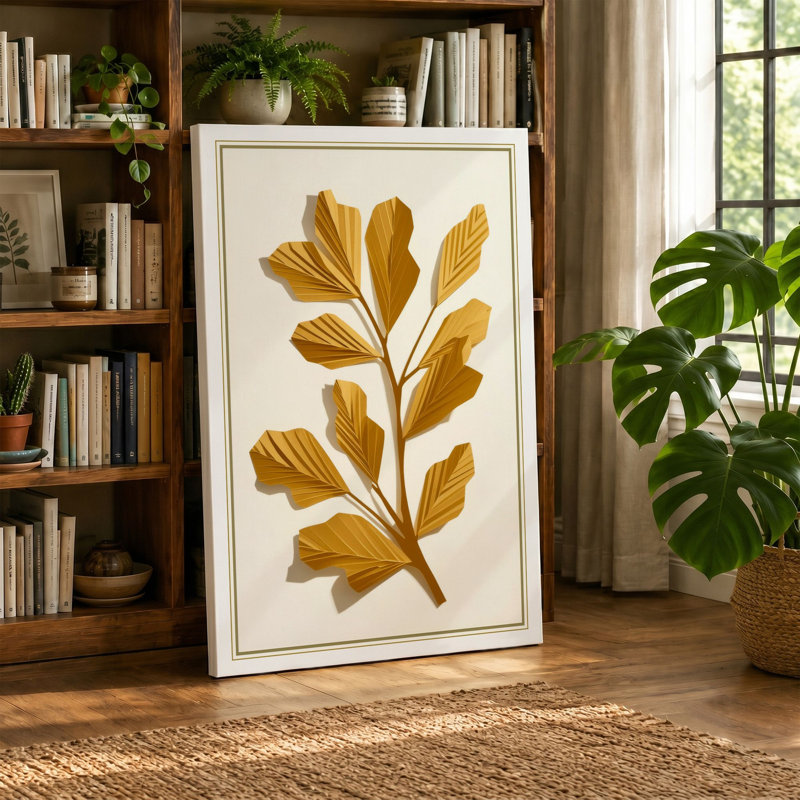 Gilded Branch Botanical - Wrapped Canvas, White Border, 30x20 - 76.2 x 50.8 cm