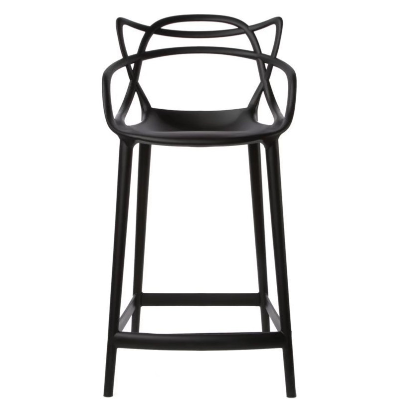Scoles Knightsbridge 26'' Counter Stool – Modern Polycarbonate Seating for Kitchen & Patio, Black