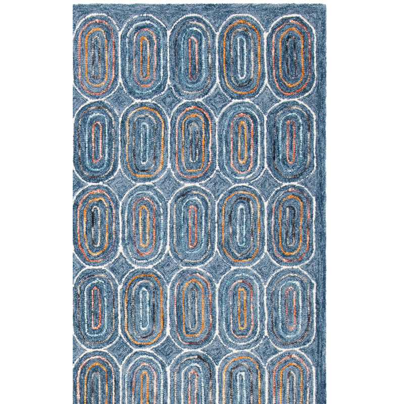 Dietlinde Hand Tufted Wool And Cotton With Latex Geometric Rug, Square 6'