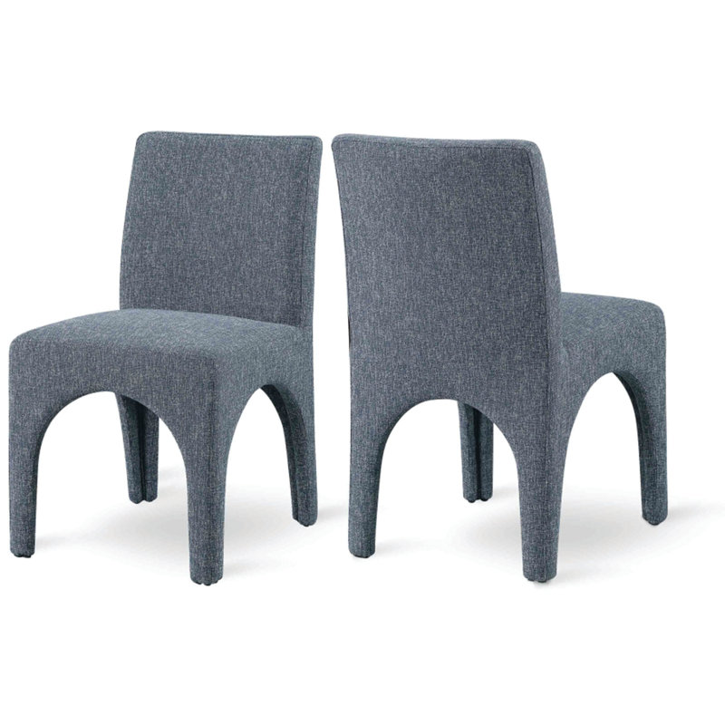 Gramercy Linen Textured Fabric Dining Chair, Blue Linen Textured Fabric