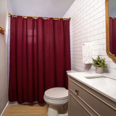 Rideau de douche uni 71 x 74 Parke - résistant à l'eau - tissu 100% polyester