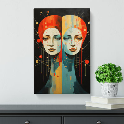 Gemini Zodiac Dadaism Art - Wrapped Canvas