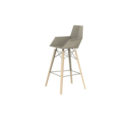 Faz Bar Stool with Solid Wood Frame