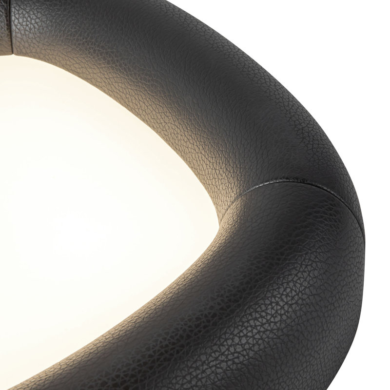 Folio 15-in Black dimmable LED Flush Mount, Antique Brass