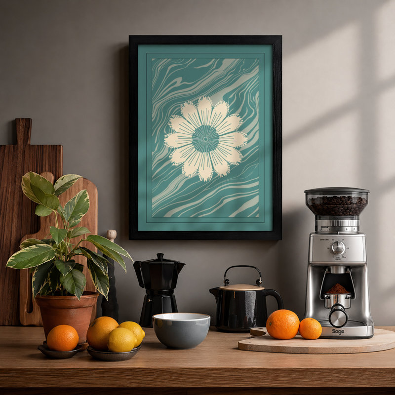 Daisy In Motion Botanical - Print, Black, A3 - 42.0 x 29.7 cm