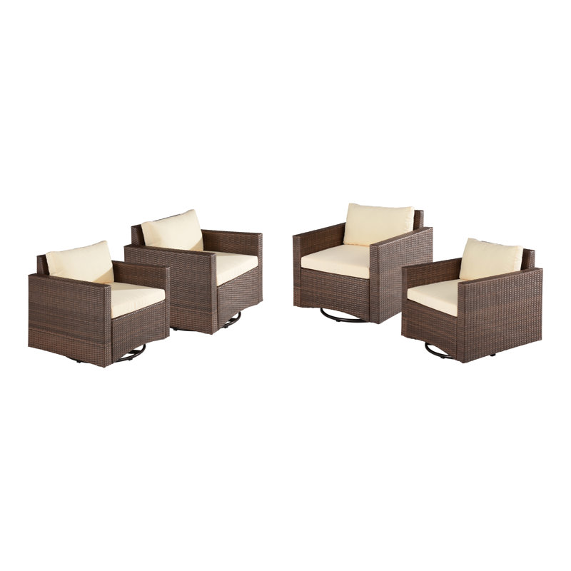 Fauteuil oscillant d'extérieur 360 degrés (ensemble de 4)