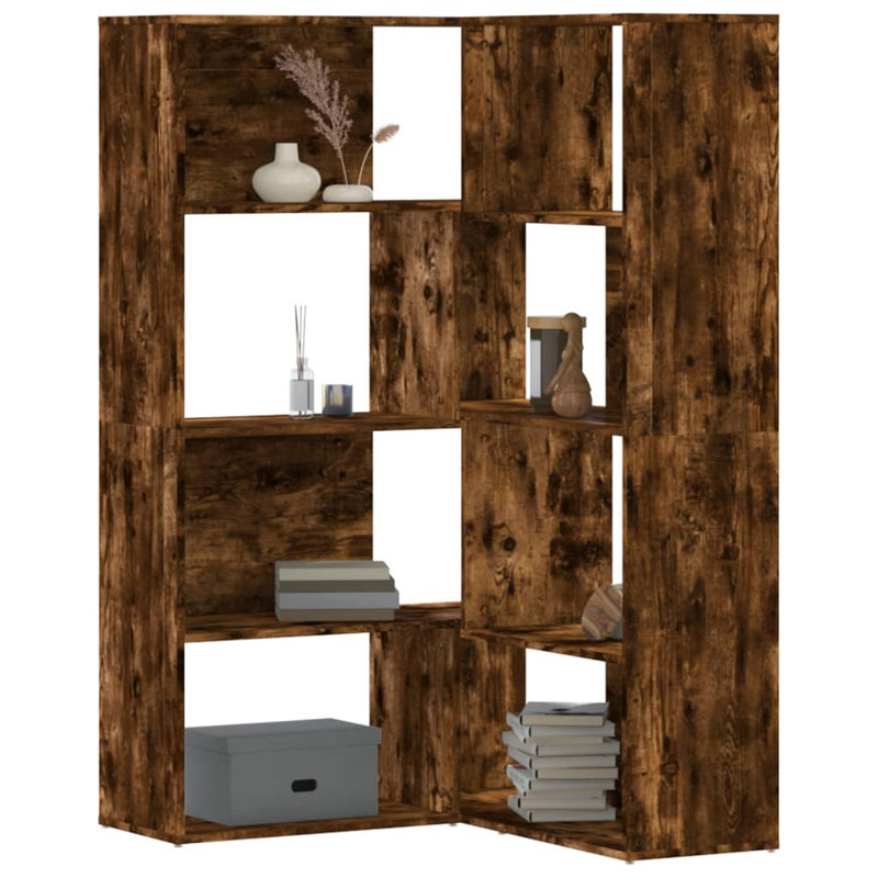 Azamat 140cm H x 85cm W Bookcase, Smoked Oak
