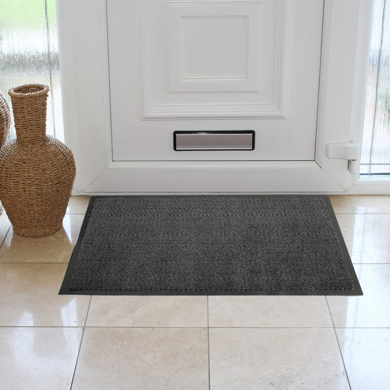 Non-Slip Indoor Doormat, Grey, Rectangle 60 x 80cm