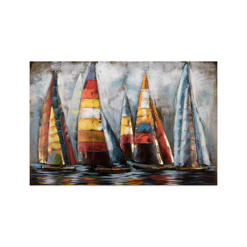 Handmade Coastal Transportation Wall Decor on Metal