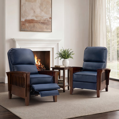 Fauteuil inclinable manuel en cuir véritable