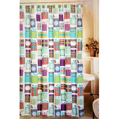 Patchwork Shower Curtain with Hooks Included