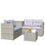 Ensemble de canapé modulaire d'extérieur en rotin et osier 4 pièces avec boîte de rangement