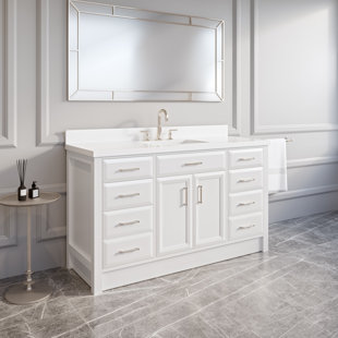 Yahira 60'' Single Bathroom Vanity with Quartz Top