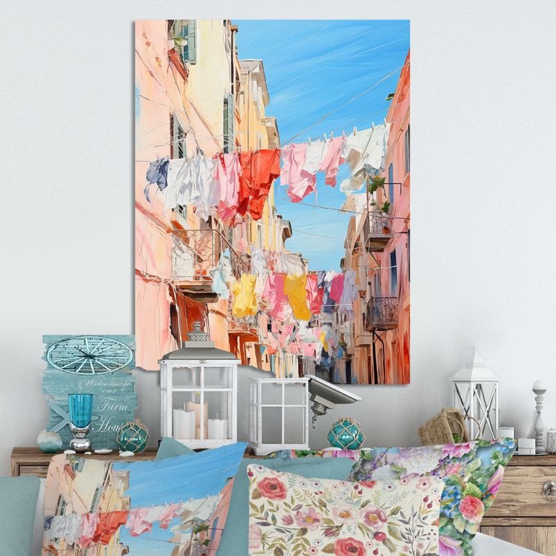 Plastel Laundry Laundry In City - Art mural en métal Laundry, H 20 po x l 12 po x P 1 po
