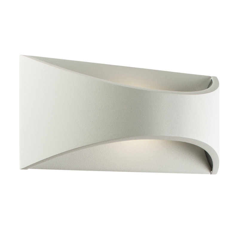 Rubenstein Integrated LED Outdoor Flush Mount, 30 cm, Textured Matt White
