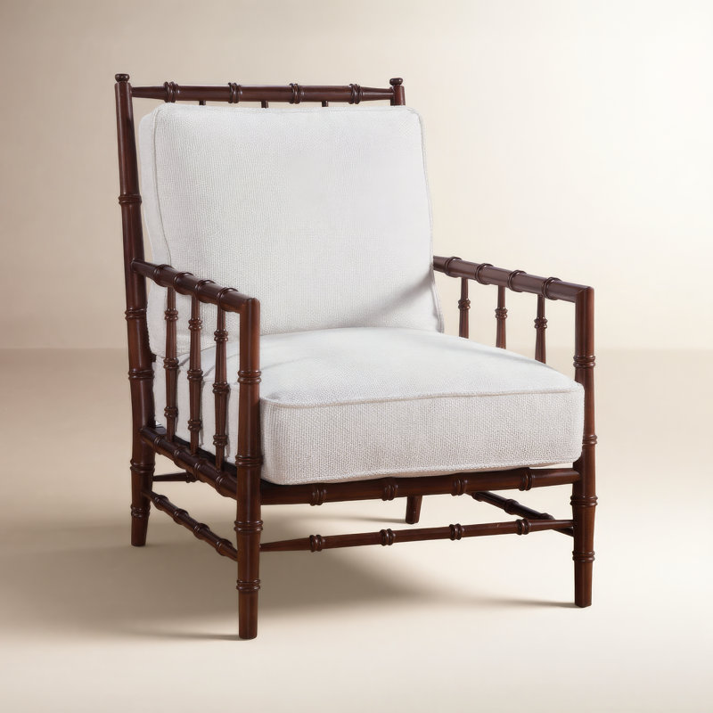 Fauteuil d'appoint Channel Island, Rayures bleu cobalt; 0204-64, Graine de lin