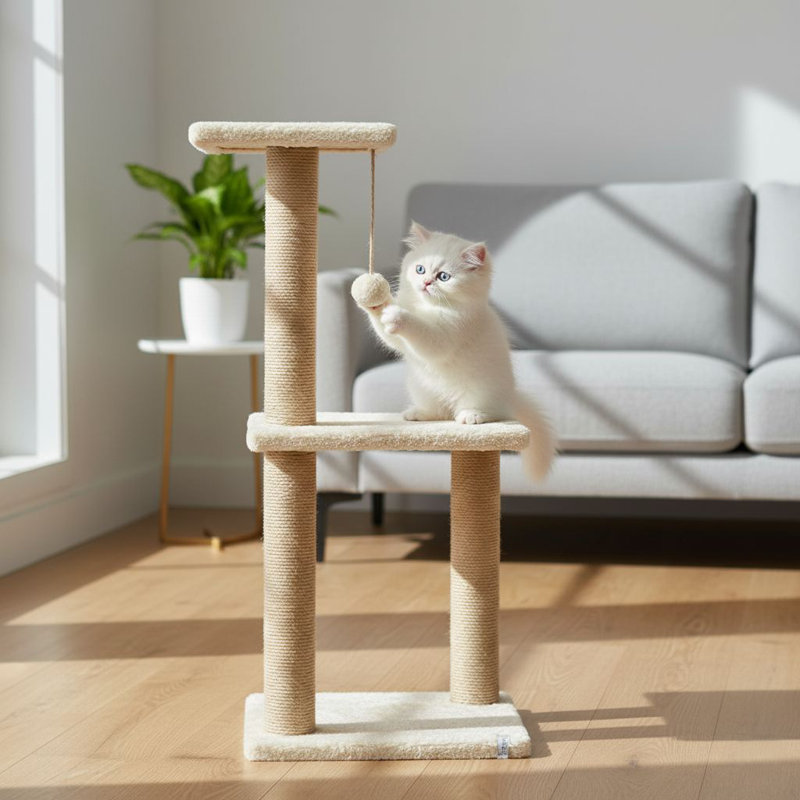 Grattoir pour chat, Blanc