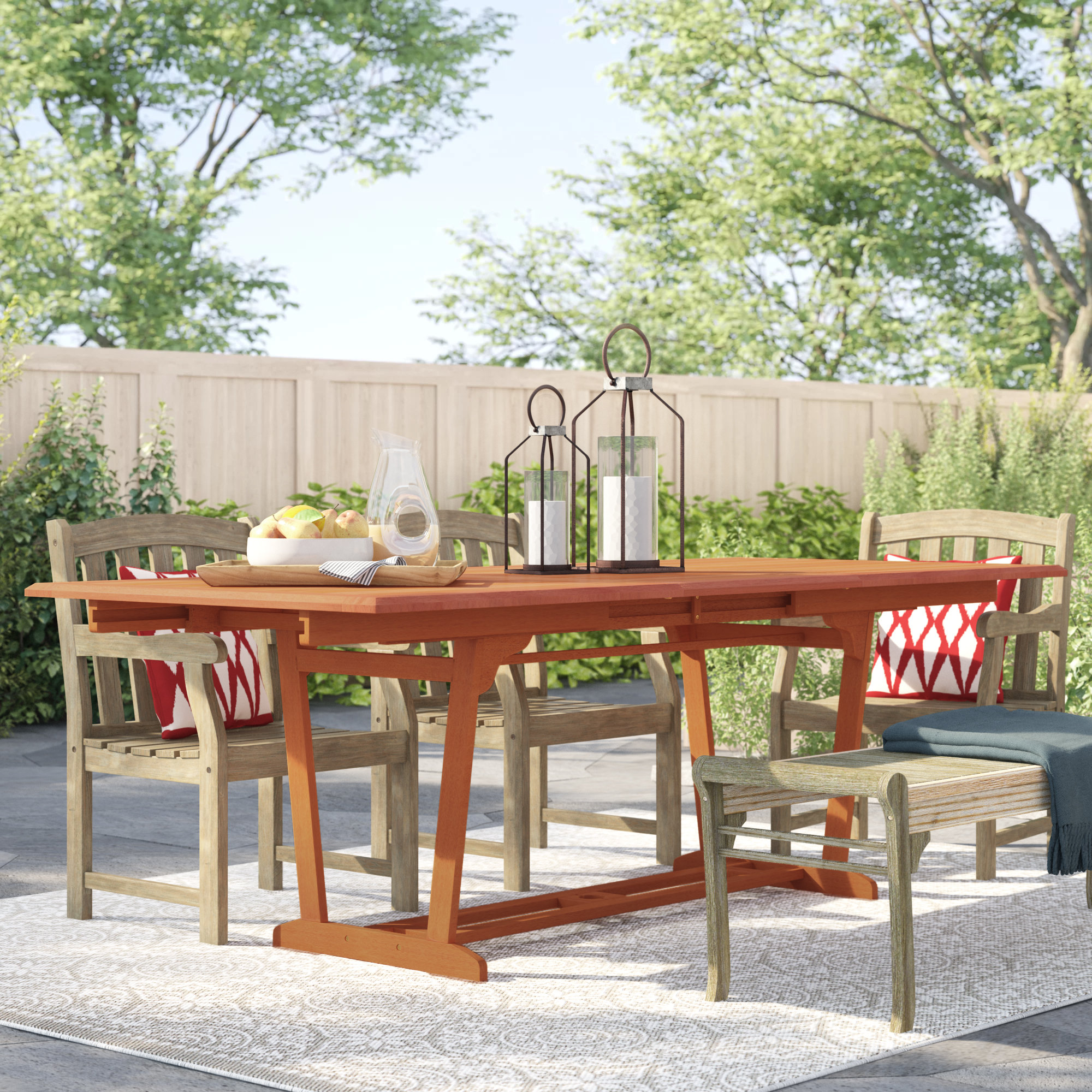 Patio dining table extendable hot sale