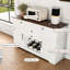 Îlot de cuisine de 54 po avec porte-bouteilles et porte-serviettes - façade en noyer blanc, tablettes réglables, design rustique, idéal pour les espaces restreints, étagère de rangement, tiroir, cuisine polyvalente