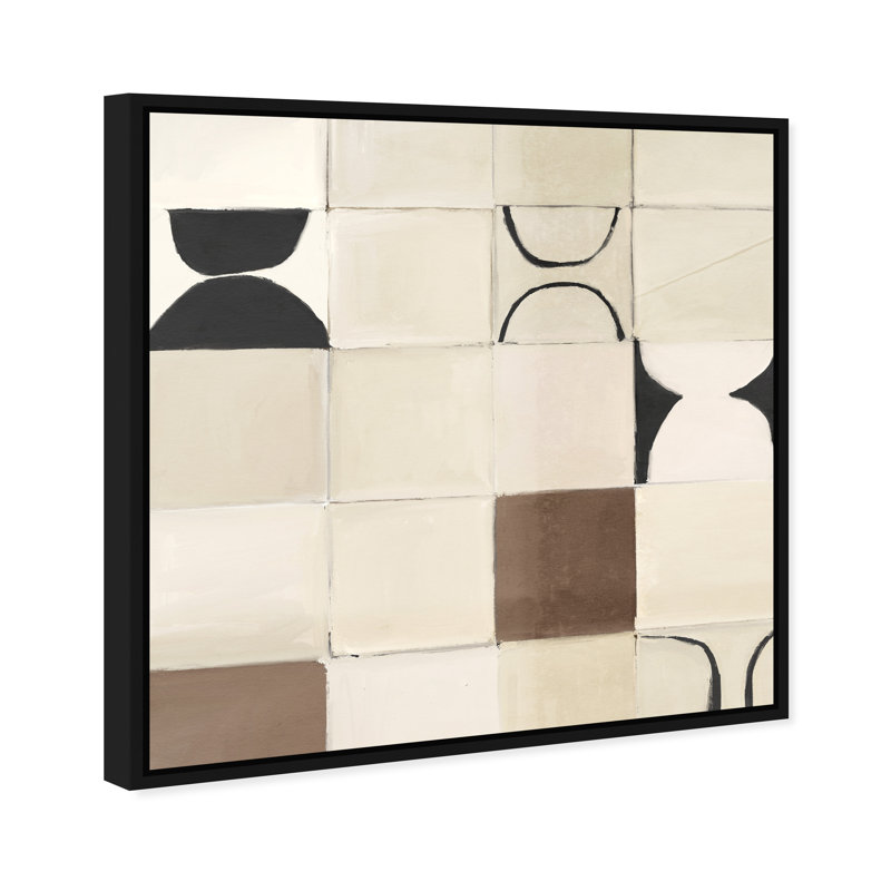 Boho Tiles Print by Oliver Gal, 17" H x 17" W, Black Floater Frame