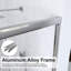 Porte de douche coulissante double semi-sans cadre H 56 po x l 60 po x H 60 po, porte de douche à dérivation, porte en verre trempé Sgcc de 1/4 po (6 mm) d'épaisseur, nickel brossé