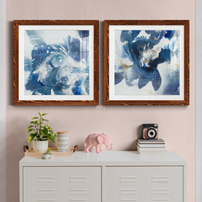 Blue Velveteen - ensemble de 2 reproductions d'art sur papier encadré