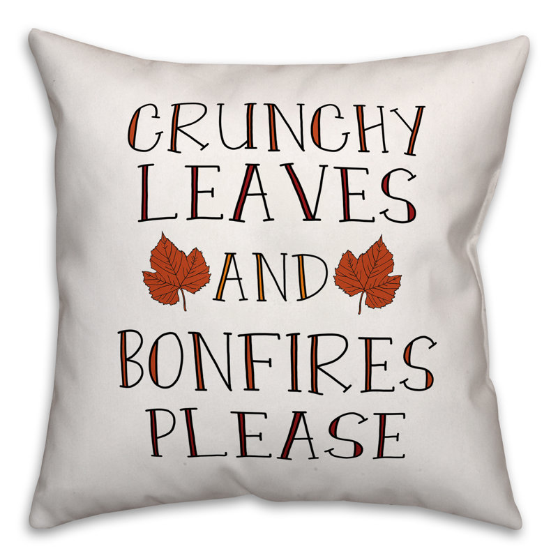Coussin Crunchy Leaves and Bonfires Veuillez jeter un coup d'œil, Extérieur