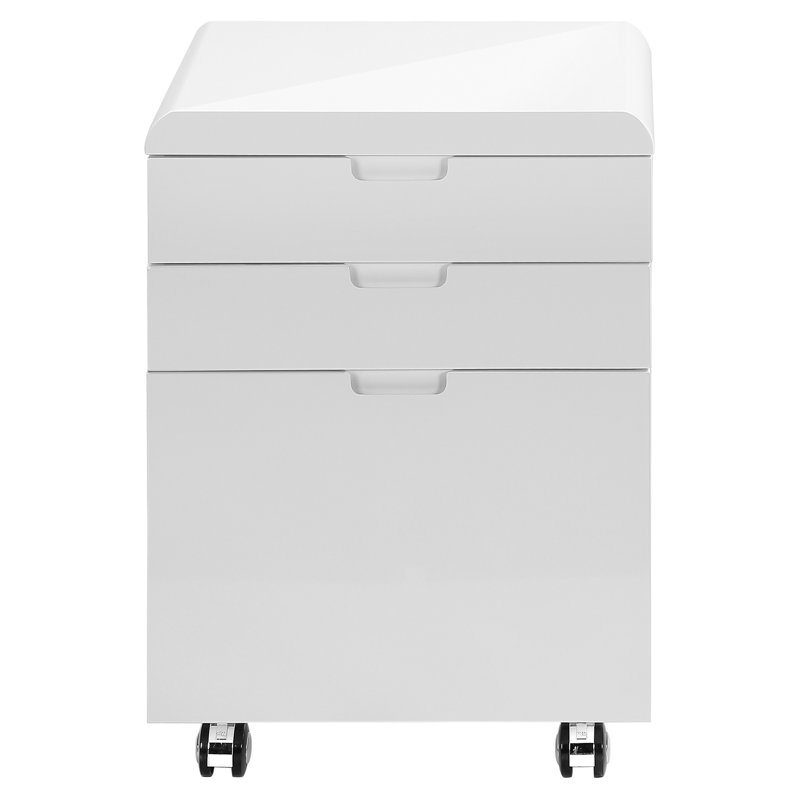 Classeur à 3 tiroirs, support pour imprimante contemporain avec extérieur lisse en stratifié pour le travail