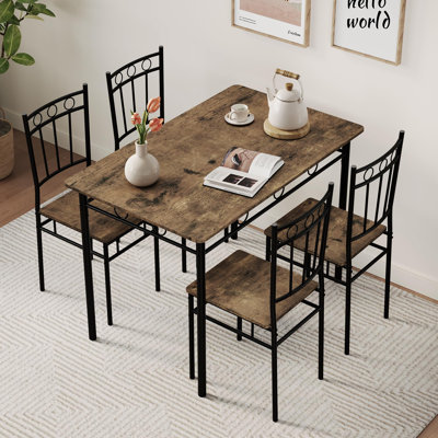 Ensemble de table de salle à manger rectangulaire avec 4 chaises