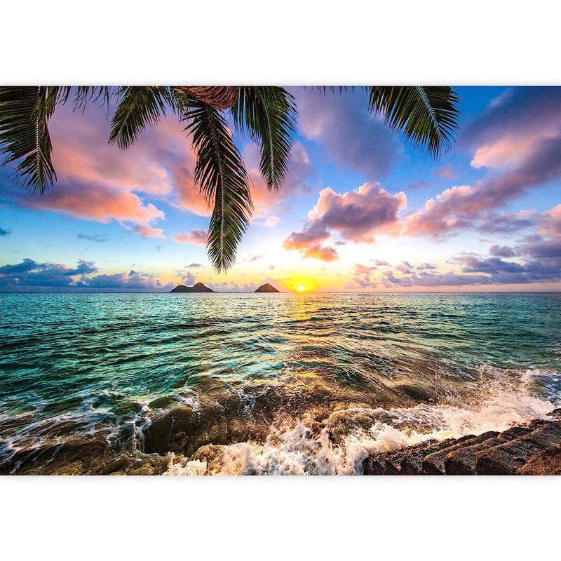 Murale à peindre Tropical Beach Shore Ocean Paradise, L 66 po x l 96 po