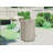 The 33 Gallon Durable Plastic Hideaway Outdoor Garbage Can with Secure Lid and Wicker Design-113059778