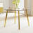 Round Glass Dining Set, Gold Metal Legs & Ribbed PU Leather Chairs-1890444221-1890249306