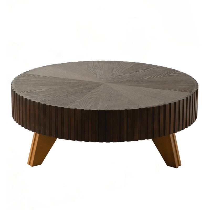 Round Retro Coffee Table, Brown