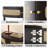 Unique Half Moon Design End Table with Sliding Rattan Door,Elegant Semi-circle Entryway Console Table with 2 Rattan Storage Cabinet and Bottom Shelf for Living room, Bedroom, Study, Hallway-433331140