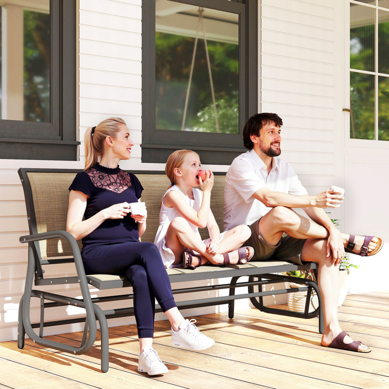 Banc oscillant pour 3 personnes Outsunny, Brun / brun clair mélangé