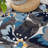 Florentia Floral Black/Gray/Cream Non-Slip Rubberback Area Rug-503750905