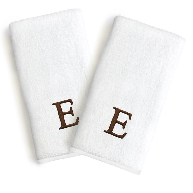 Ensemble de serviettes en coton turc 2 pièces Soft Twist, Lettre : E