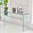 Glass Console Table, Transparent Tempered  Glass Console Table With Rounded Edges Desks, Sofa Table