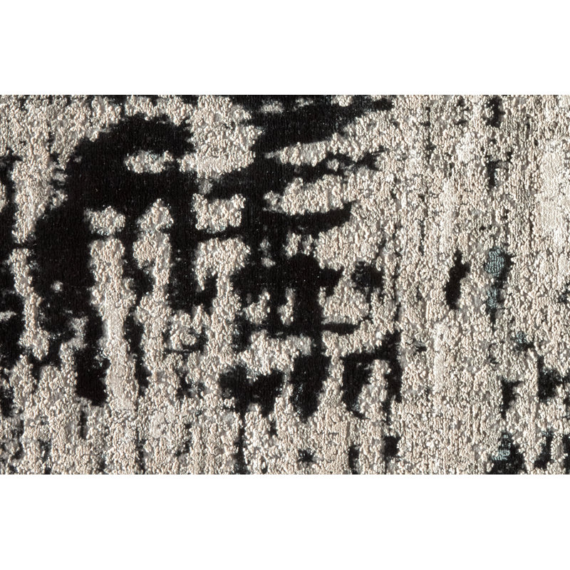 Tapis gris clair / noir Devia, Tapis de couloir 2 pi 10 po x 7 pi 10 po