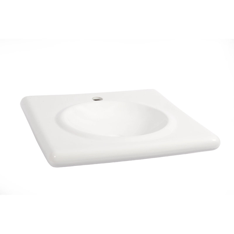 Hispania Home 18.9'' White Ceramic Circular Bathroom Sink