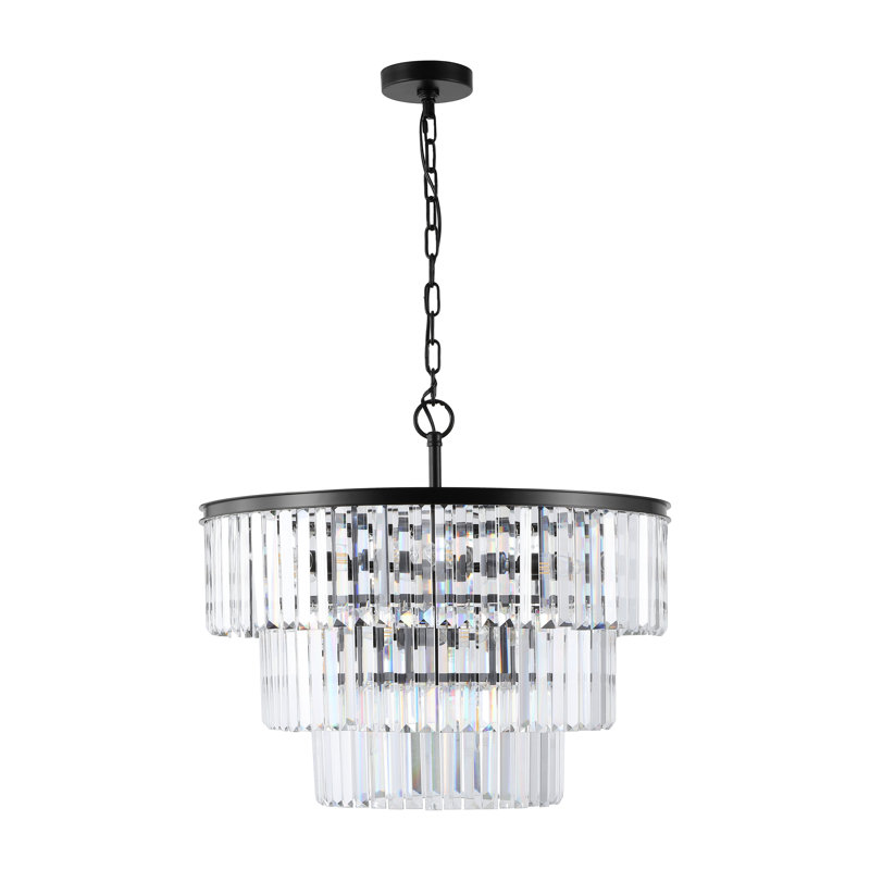 Maisy-Jayne 10 - Light Dimmable Tiered Chandelier, Black