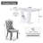 5-pieces 63" Rectangular White Marble Dining Set with 4 Grain Tufted Velvet Chairs-1679121964-1679121966